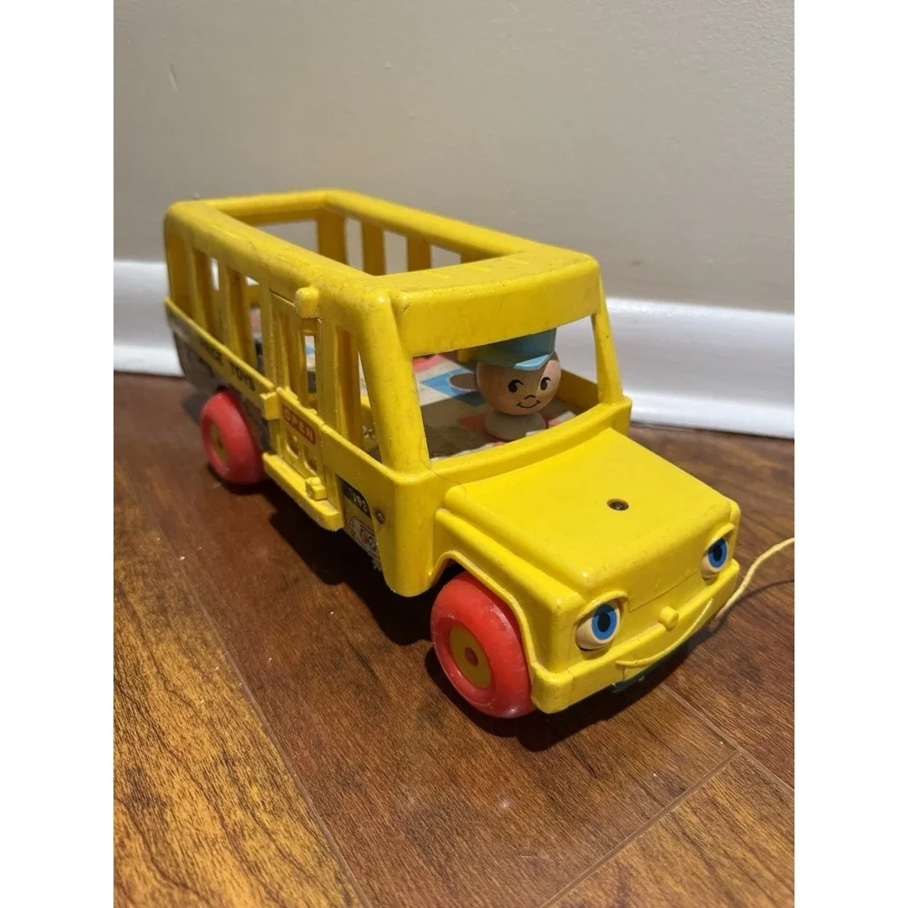 Vintage 1965 Fisher Price Little People School Bus 192 Original Authentic
